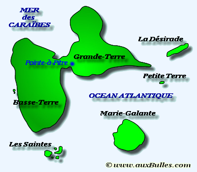 La carte de la Guadeloupe