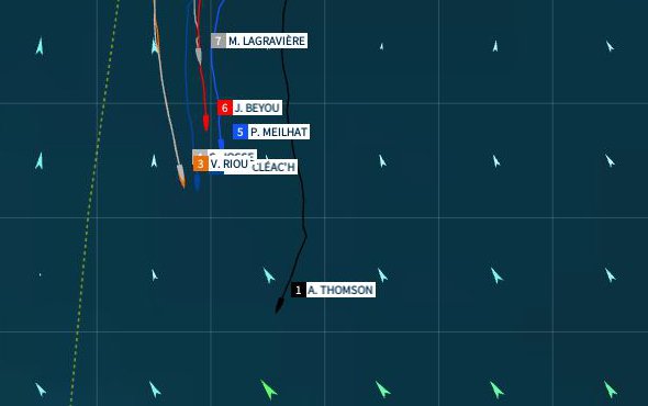 Position des skippers du Vendée Globe 2016 le 14 Novembre 2016 à 23:20 GMT