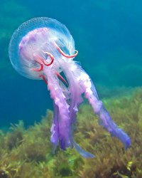 Les m�duses sont des animaux invert�br�s dont le corps g�latineux est constitu� d'un disque, appel� ombrelle munie en son centre d'une bouche entour�e de bras.