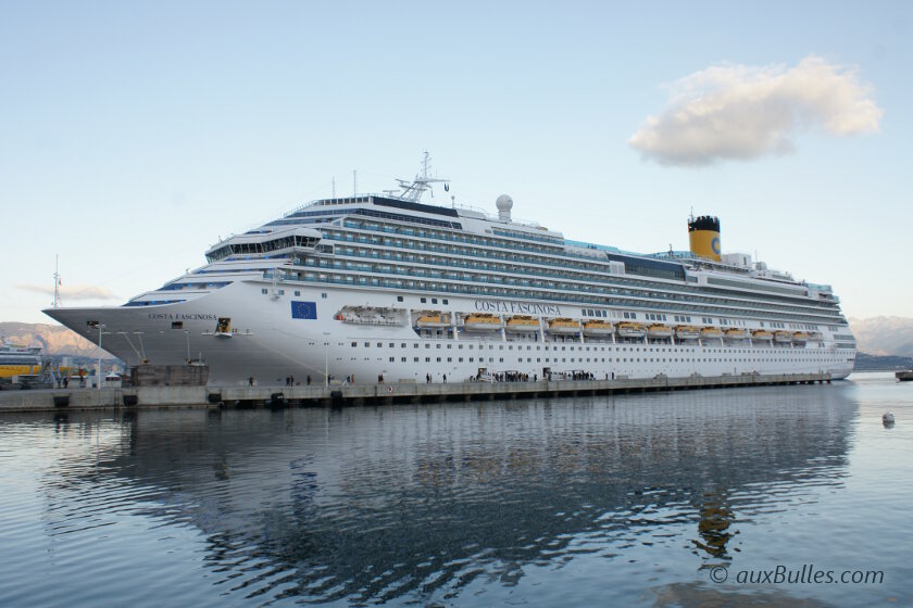 The Costa Fascinosa cruise ship docked in Ajaccio, Corsica The Costa Fascinosa cruise ship docked in Ajaccio, Corsica