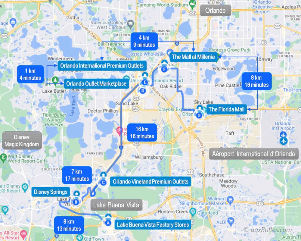 The outlets and malls in Orlando, Florida
