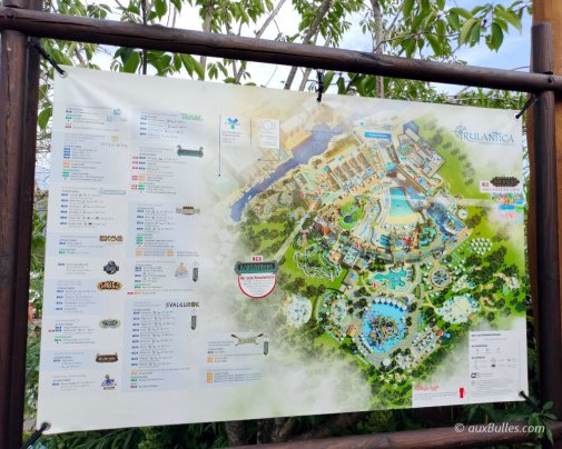 La carte avec toutes les activités du parc aquatique de Rulantica