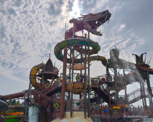 Les toboggans en extérieur du parc aquatique de Rulantica