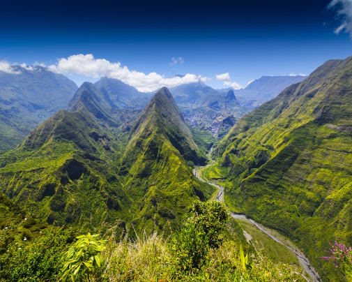 Le cirque de Mafate vu depuis Cap Noir, à Dos d'Âne, sur l'île de La Réunion