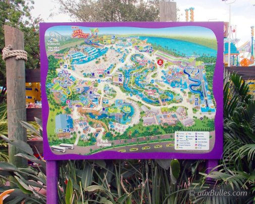 La carte du parc Aquatica se révèle d’une grande utilité à votre arrivée pour trouver votre attraction