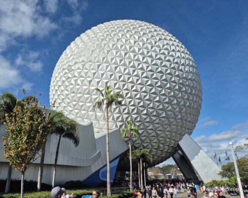 The iconic 'Spaceship Earth' geodesic sphere welcomes you at the entrance of Disney's EPCOT park The iconic 'Spaceship Earth' geodesic sphere welcomes you at the entrance of Disney's EPCOT park