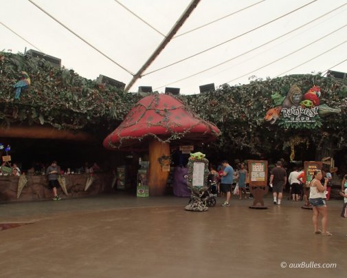 The Rainforest Café offers an immersive experience in a jungle-themed setting