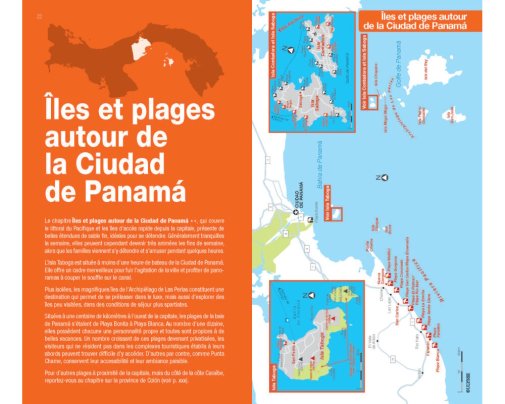 La carte des îles et plages autour de la Ciudad de Panama La carte des îles et plages autour de la Ciudad de Panama