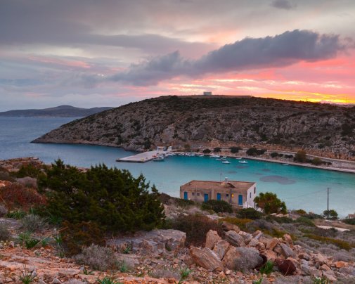The fishing harbor of Agios Georgios village on Iraklia Island