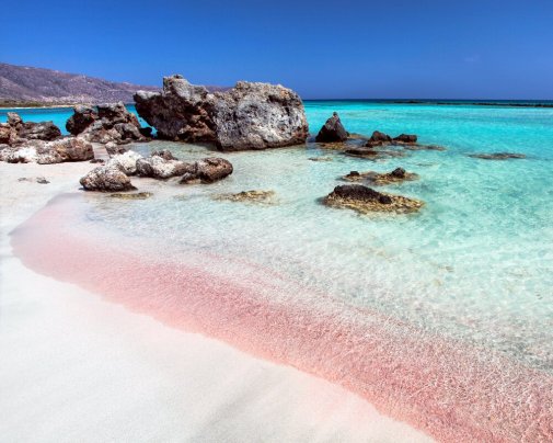 Plage de sable rose d'Elafonisi (Crète)