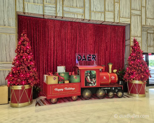 Take a family photo in front of the spectacular Christmas decorations at the Seminole Hard Rock Hotel & Casino