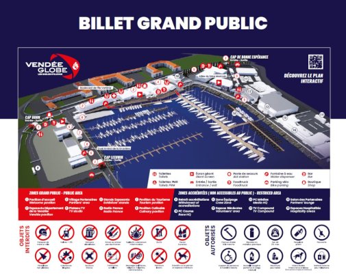 e-billet gratuit pour accéder au village du Vendée Globe 2024
