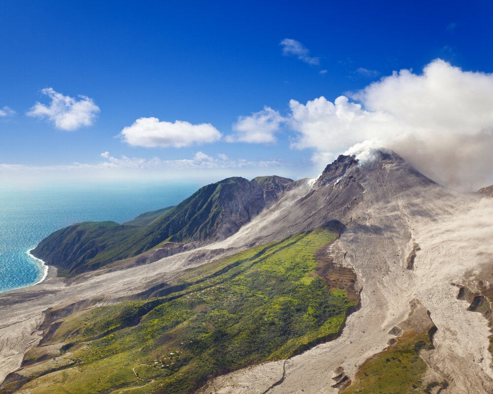Le volcan de la Soufrière sur l'île de Montserrat