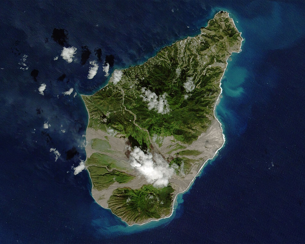 L'île de Montserrat vue du ciel L'île de Montserrat vue du ciel