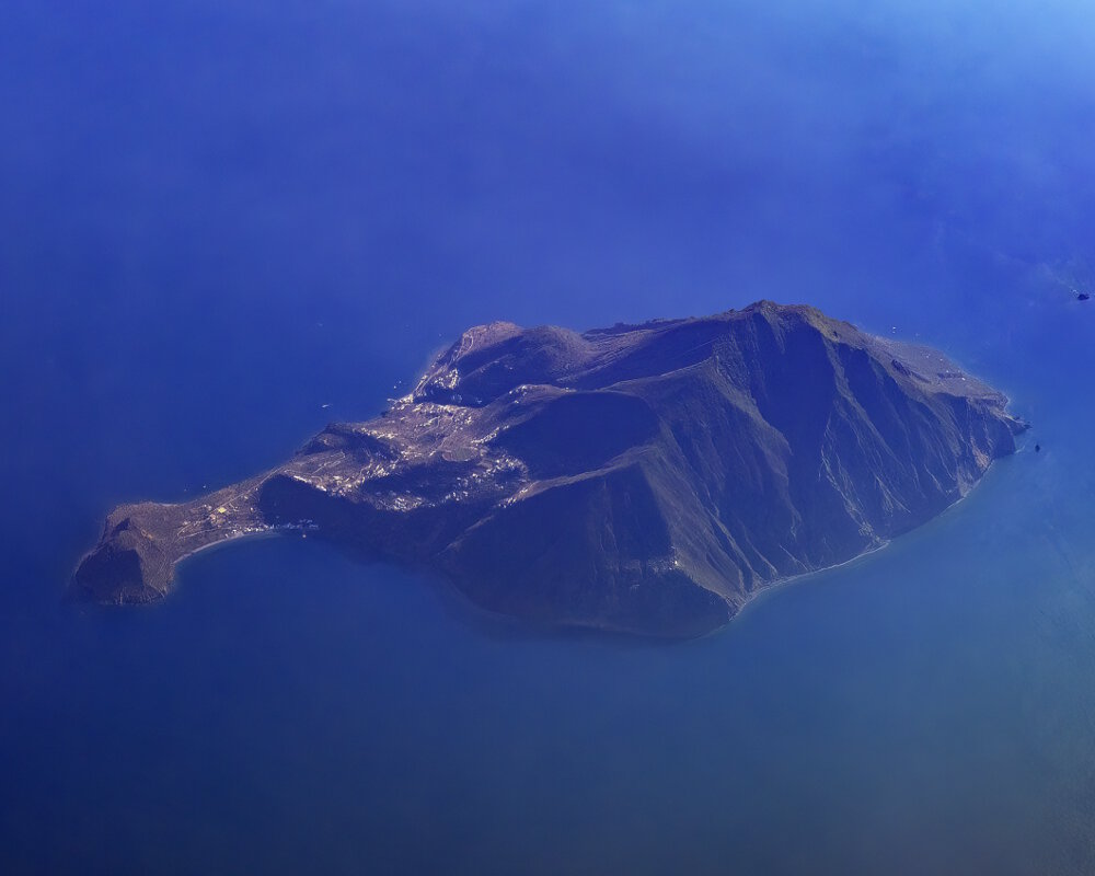 L'île de Filicudi vue du ciel L'île de Filicudi vue du ciel