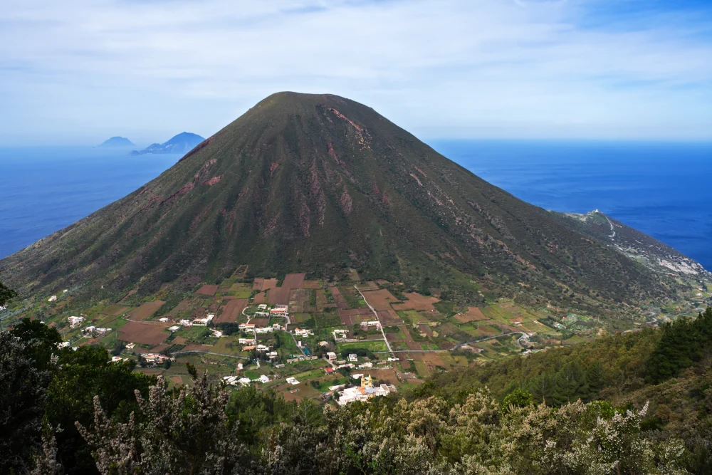 Mount Porri rises in the heart of Salina Island in the Aeolian Islands