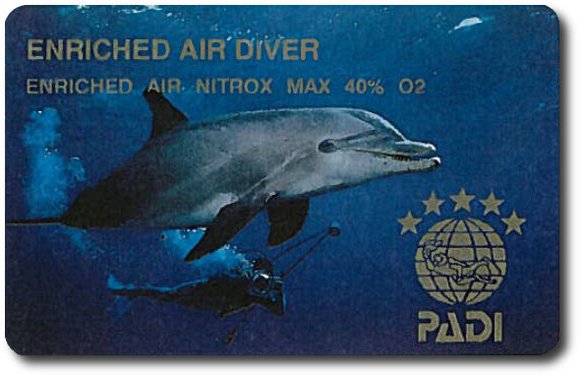 La carte PADI Enriched Air Diver
