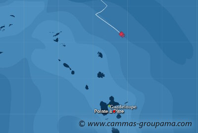 Position de Groupama 3 le 08/11/2010 à 18:40:00 UTC à 163 milles de l'arrivée Position de Groupama 3 le 08/11/2010 à 18:40:00 UTC à 163 milles de l'arrivée
