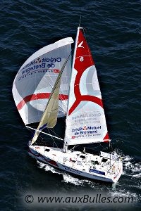 Nicolas Troussel sur Crédit Mutuel de Bretagne dans la Solitaire du Figaro 2009