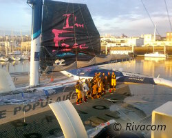 Loïck Peyron au départ du Trophée Jules Verne