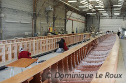 Une étape de la construction du maxi trimaran « Prince de Bretagne »