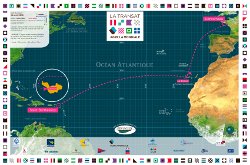 Carte du parcours de la Transat AG2R La Mondiale 2012 © DR