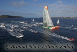 Arrivée de Groupama 3 au bord de Brest