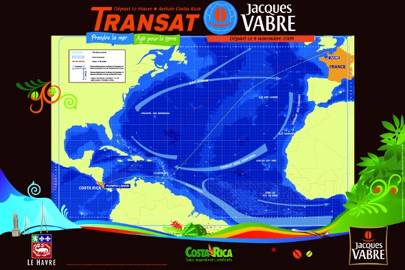 Carte du parcours de la Transat Jacques Vabre 2009