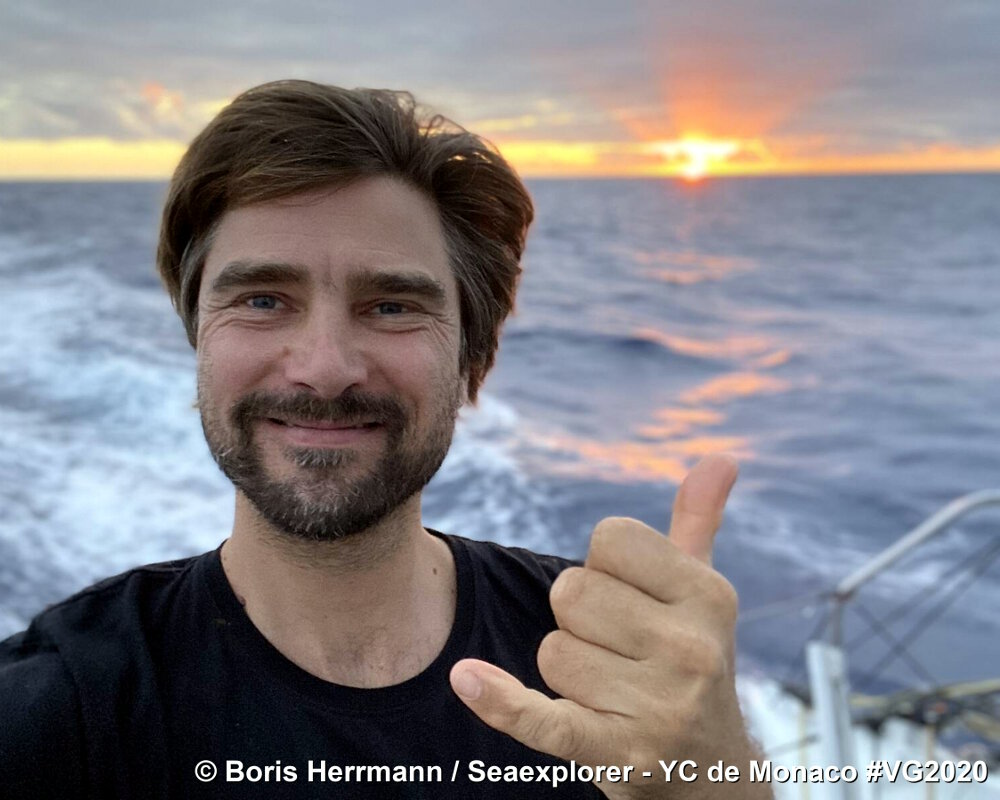 Selfie de Boris Herrmann, le skipper de 'Seaexplorer - YC de Monaco'