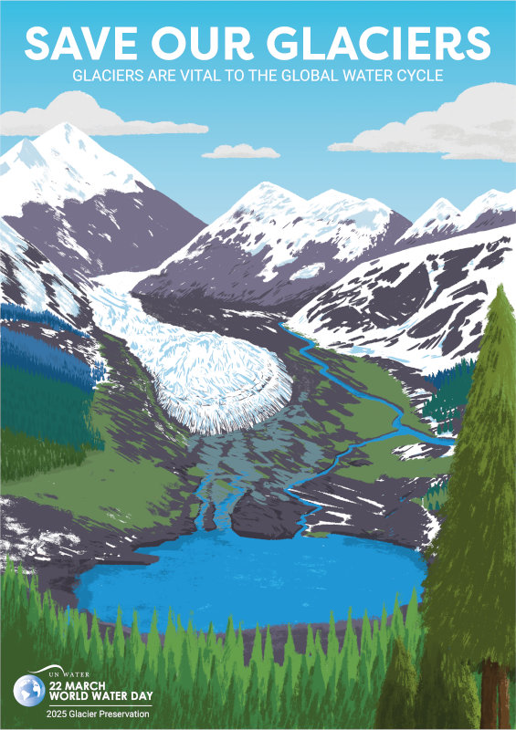 The poster of the World Water Day 2025: Save our glaciers The poster of the World Water Day 2025: Save our glaciers