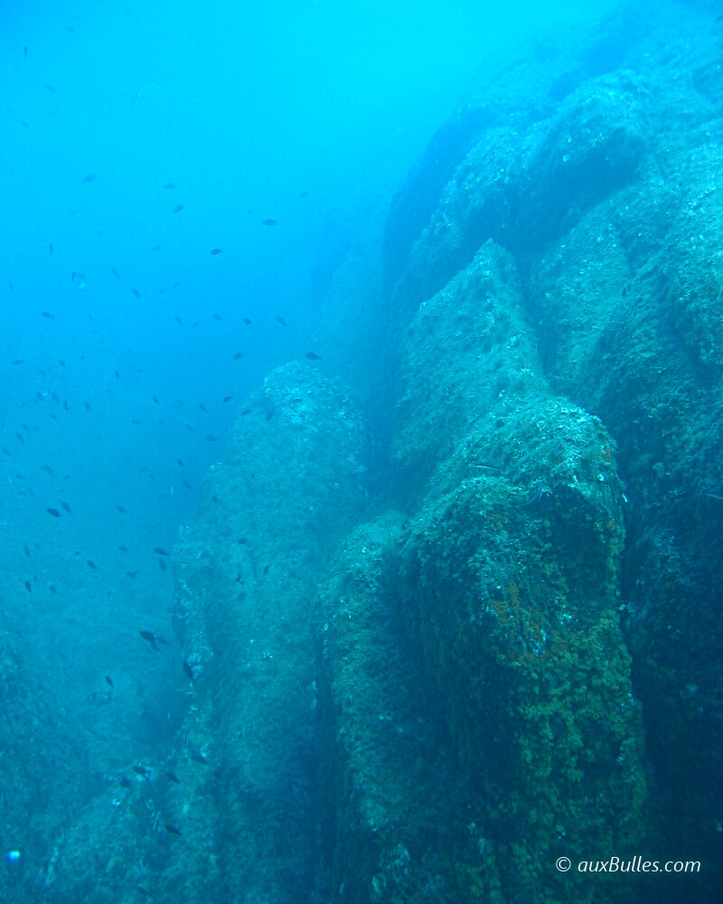 Les fonds marins escarpés de méditerranée avec ses falaises abruptes